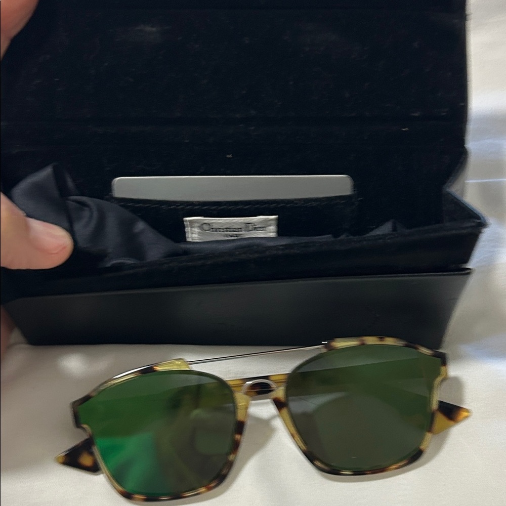 Dior Tortoise Shell Sunglasses with Green Lenses